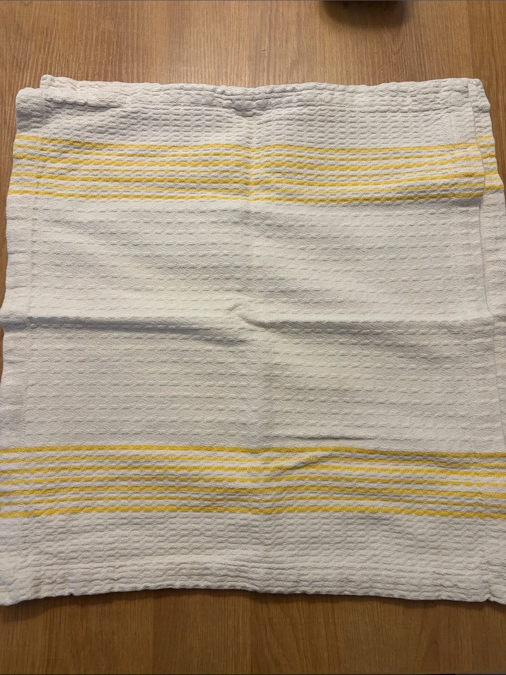 Pottery Barn Cream and Yellow Striped Dishcloth Napkins